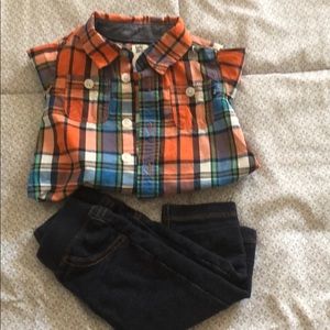 Baby b’gosh/Carter shirt/jeans (6months), preloved